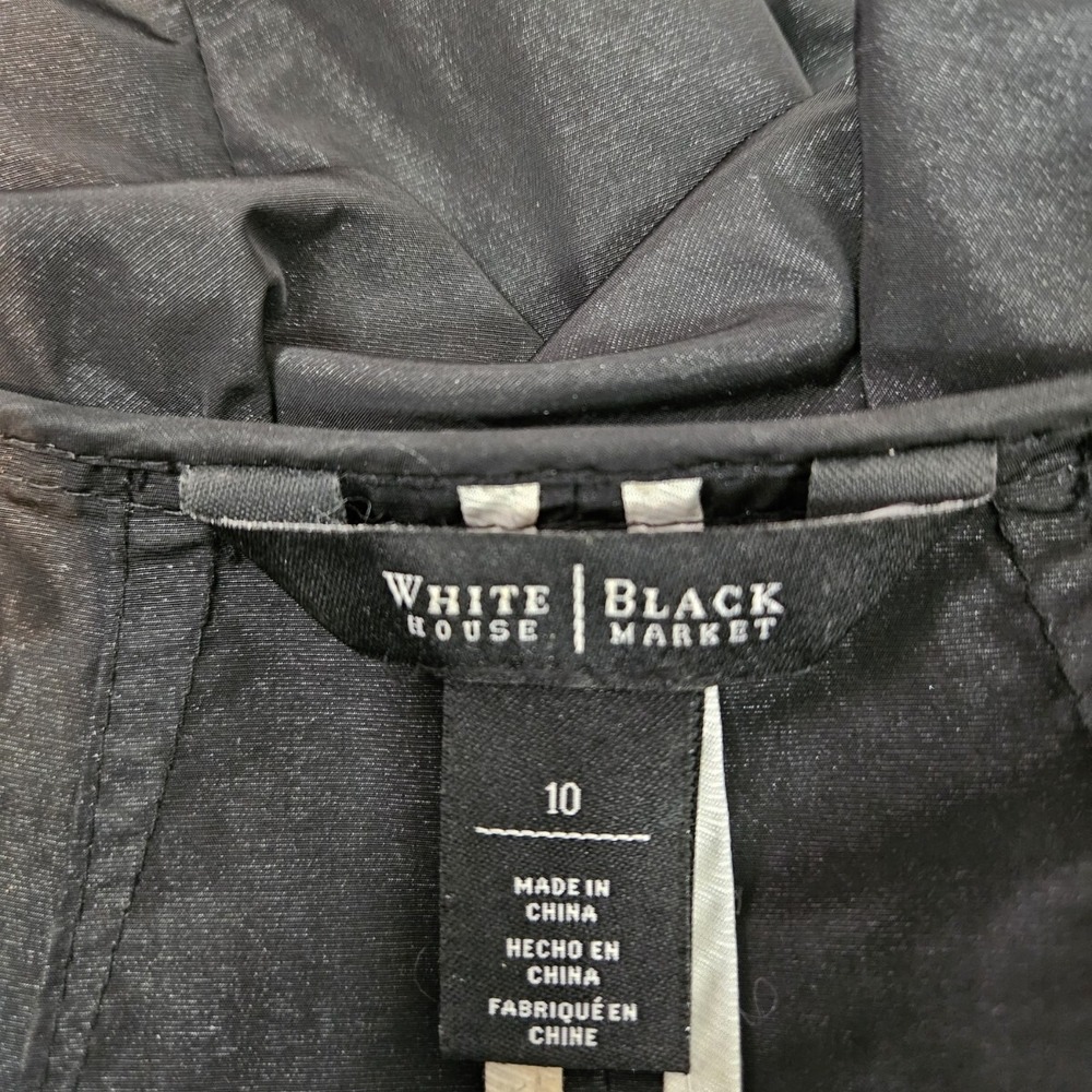 White House Black Market Black Lightweight Windbreaker Jacket Size 10 Women N56 - Picture 10 of 12